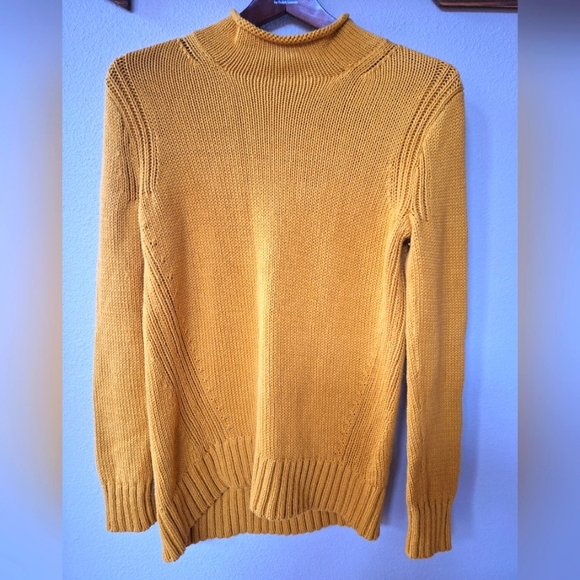 Vintage J.Crew Womens Oarsman Roll Neck Sweater Mustard Relaxed Size S - Picture 1 of 6